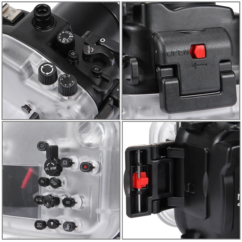 للبيع جراب كاميرا مقاوم للماء لسوني A7 II A7R II ، جراب كاميرا مقاوم للماء للسباحة تحت الماء ، بعمق 130 قدمًا ، 40 مترًا ، 1560 بوصة