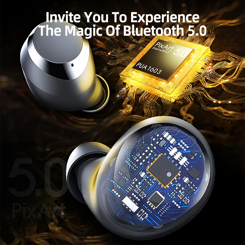 6D стерео Bluetooth наушники с шумоподавлением Беспроводные TWS 3300 мАч светодиодный