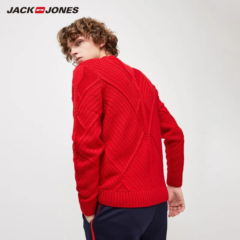 Мужской повседневный вязаный свитер JackJones Однотонный с круглым вырезом 219325508 |