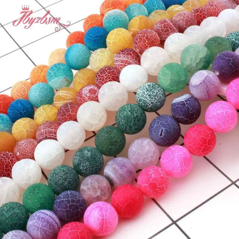 8 мм круглые бусины с морозом трещинами выветривающимися агатами из натурального