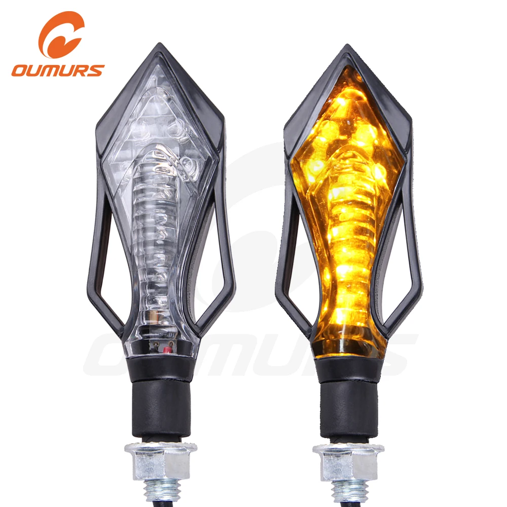 OUMURS мотоцикл LED Фонарь указателя поворота индикаторная лампа Янтарный 10 мм