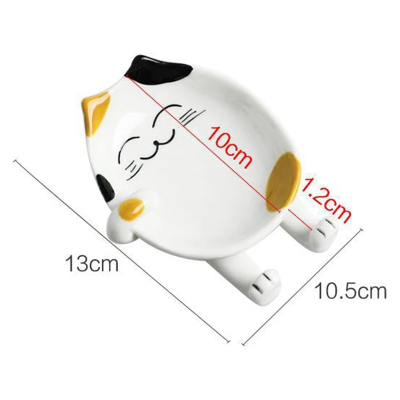 

Cartoon Cooking Tools Kitchen Spoon Rest Cat Design Ceramic Heat Resistant Spoon Holder Utensil Spatula Holder Storage Shelves