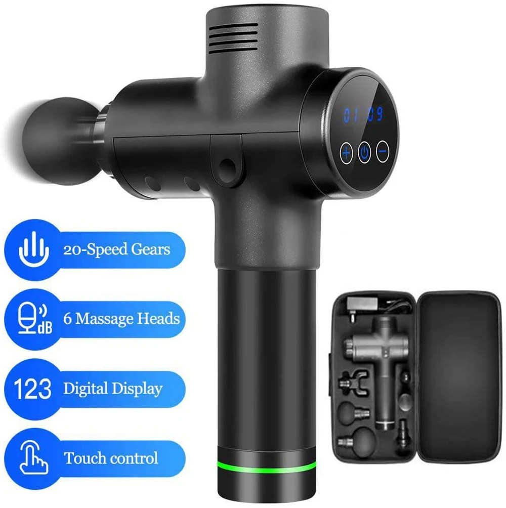 Электрический массажный пистолет с ЖК дисплеем массажер для шеи умный Массажер