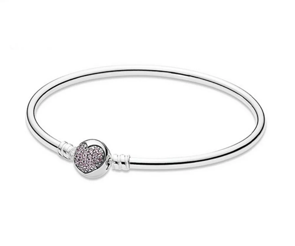 

Circle of Love Bangle Bracelet 100% Real 925 Sterling Silver Star Bangle Bracelet Fit Original Charms Diy Jewelry