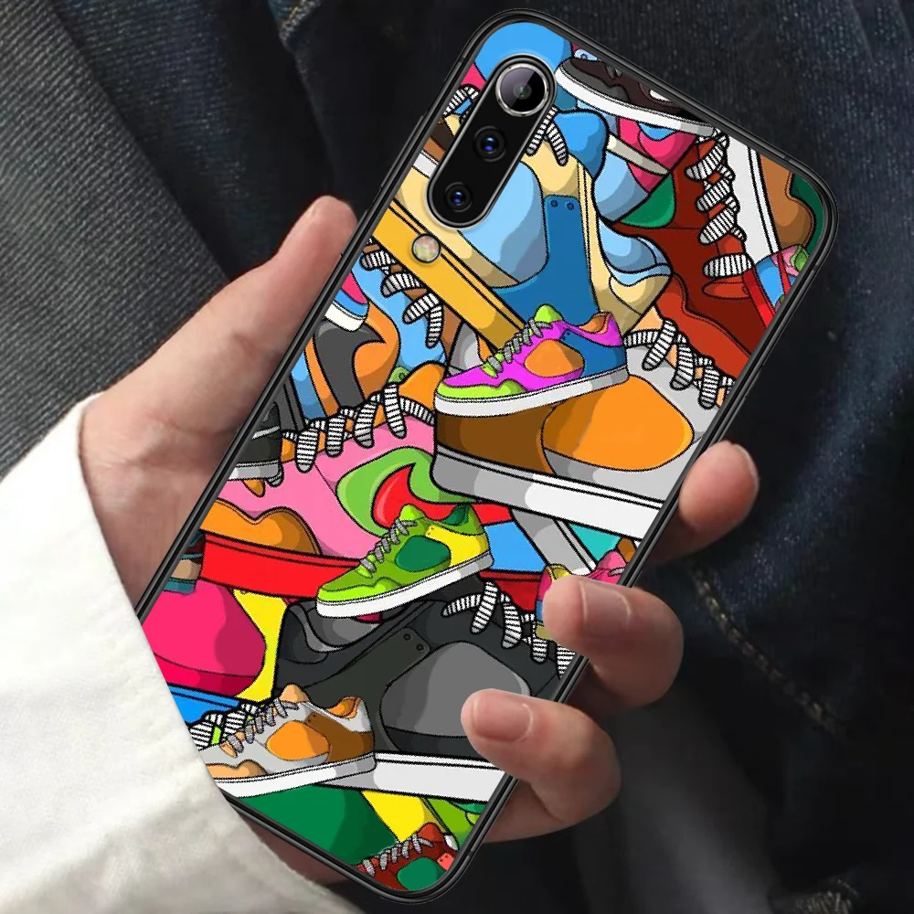

Luxury Brand Sneakers Shoe Box Phone Case For XIAOMI MI Note 8 9 T 10 Pro Lite SE A2 A3 POCO X M MAX 2 3 black Coque Soft Funda