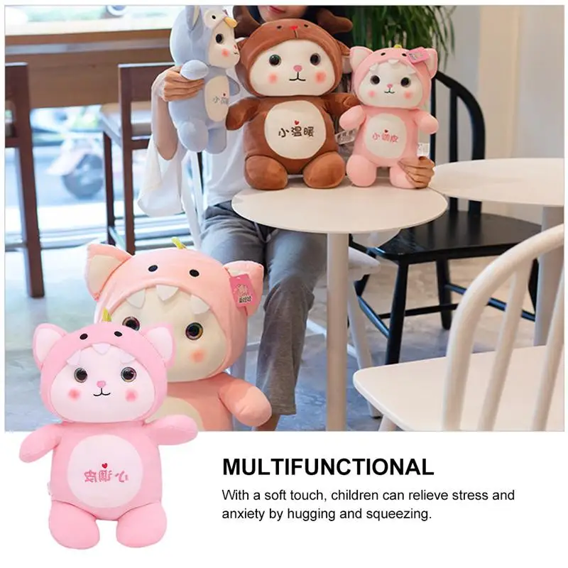 

1pc Adorable Stuffed Animal Doll Kids Plush Toy Cartoon Cat Toy Soothing Toy