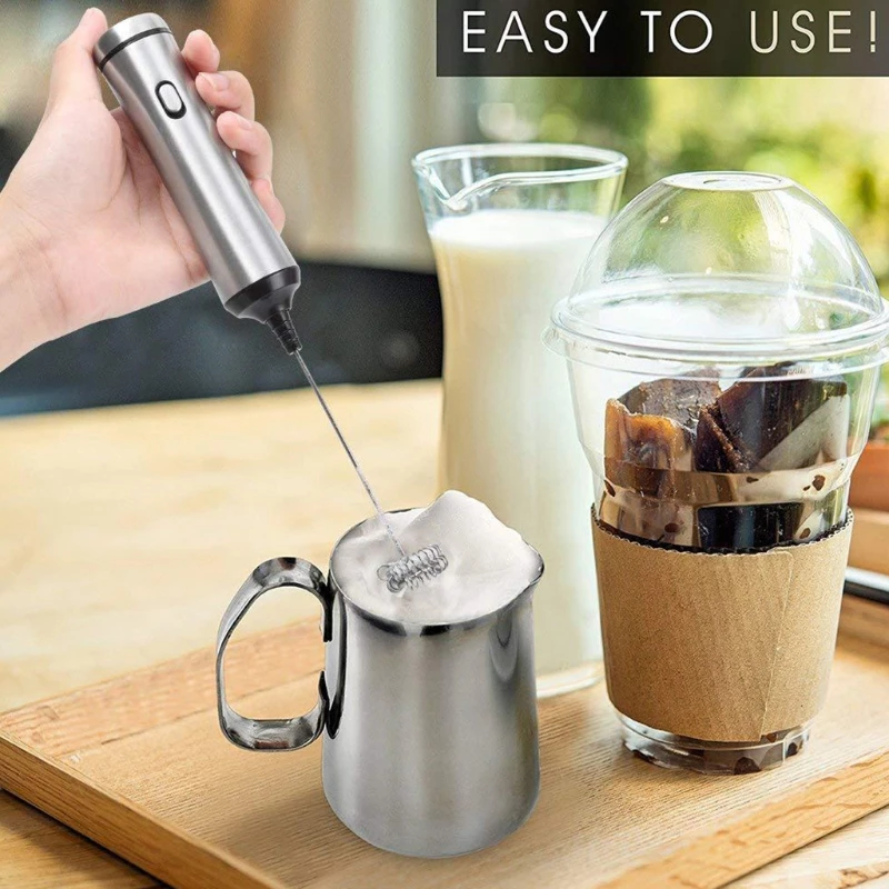 

Электрический вспениватель молока Y98B с одной кнопкой, регулируемая скорость, USB зарядка, используется для кофе, белка, напитки, кофе маття