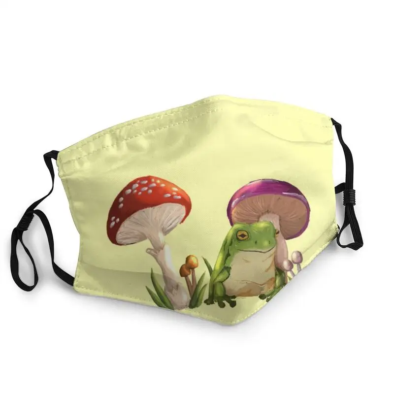 

Frogs And Mushrooms Non-Disposable Mouth Face Mask Men Women Mask Dustproof Protection Cover Respirator Muffle
