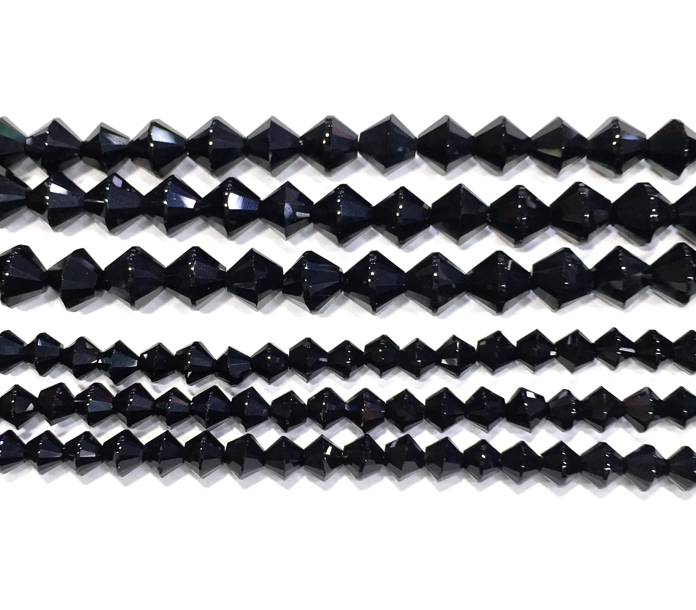 Биконовая свободная бусина из натурального черного оникса для самостоятельного