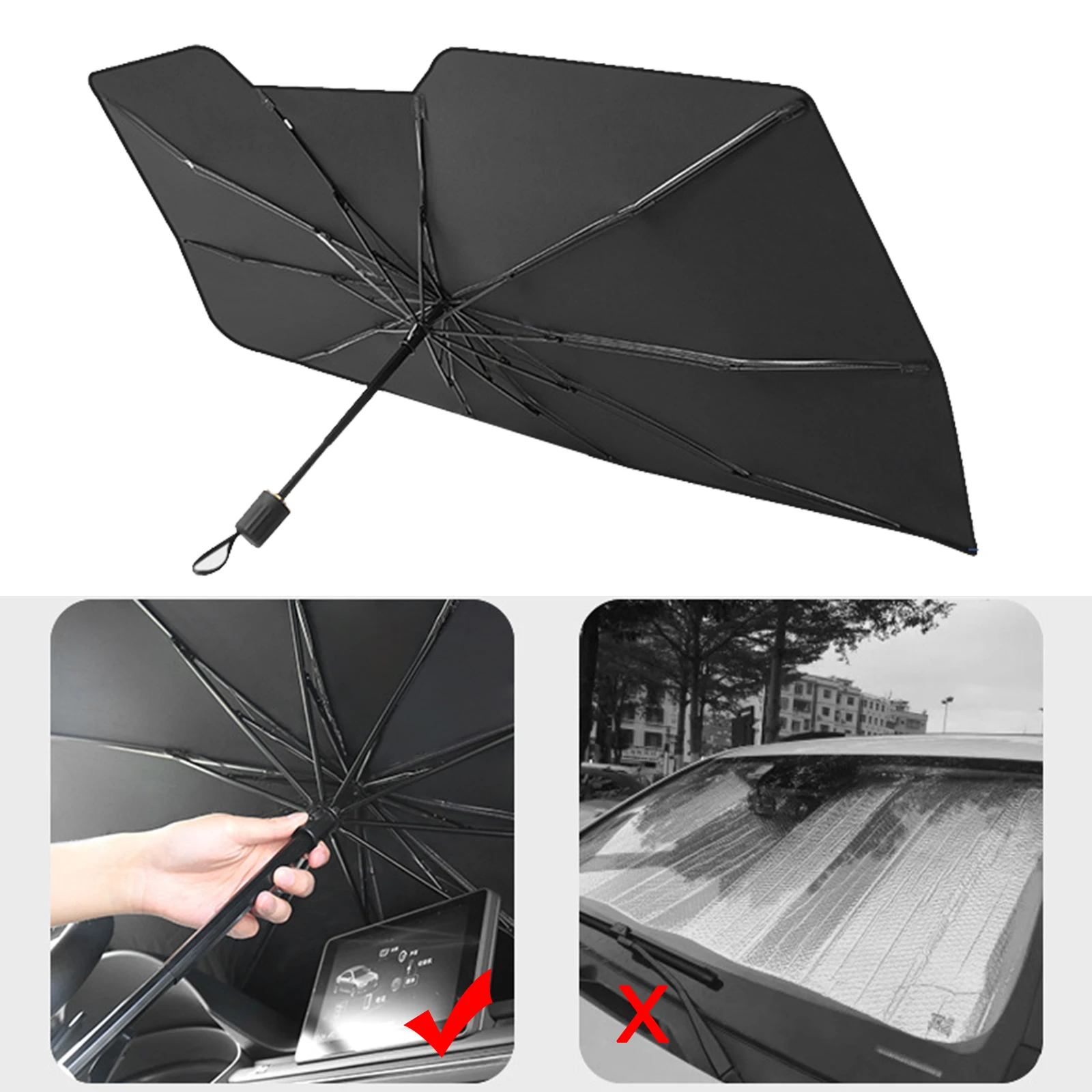 

Foldable Car Windshield Sunshade Window Cover Sun Shade Umbrella New