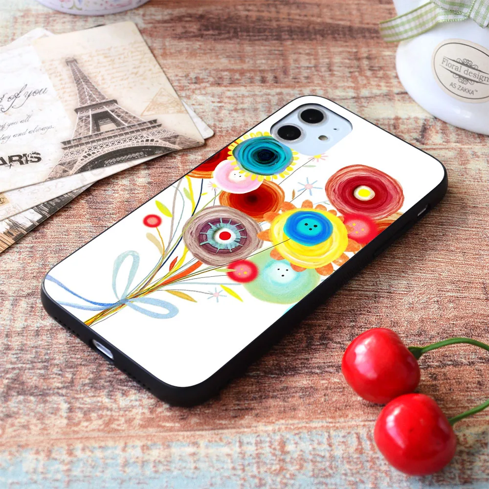 

For iPhone Awesome Wedding Bouquet Ranunculus soft TPU border Apple iPhone Case
