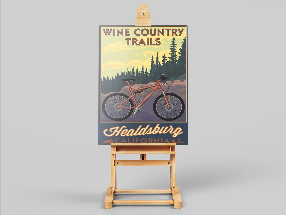 Винтажный постер Healdsburg Калифорния винная деревня путешествия город пейзаж