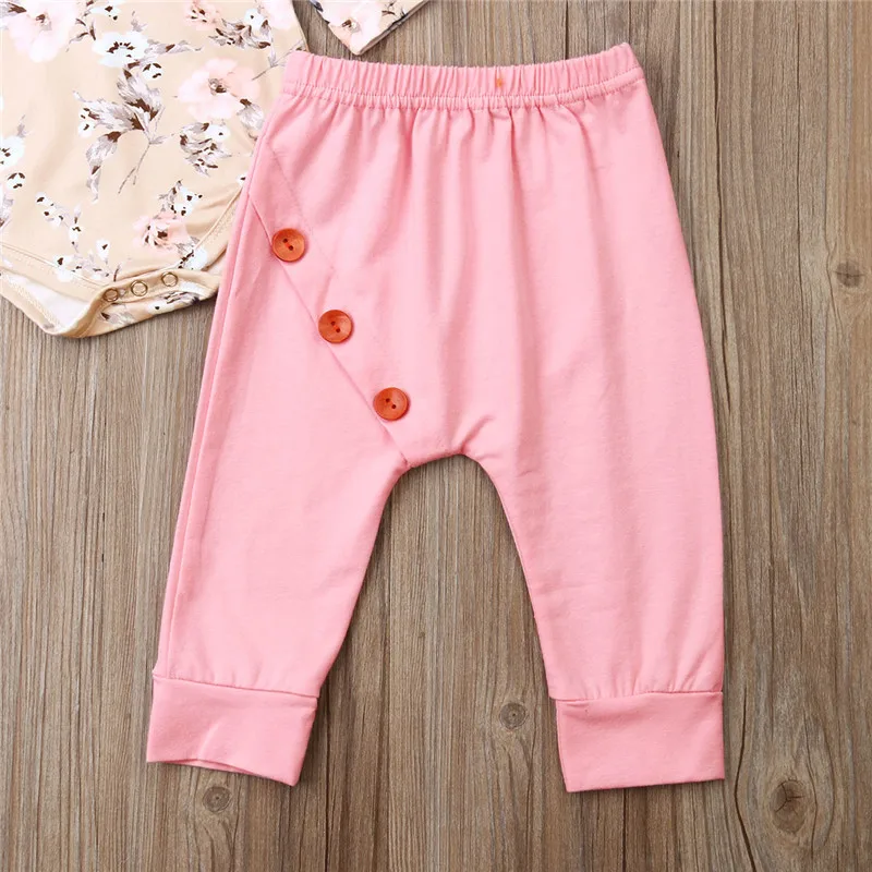 

0-24M Baby Girls Princess Clothes Set Autumn Warm Soft Newborn Infant Baby Girl Ruffle Romper Floral Pants 3PCS Outfits Clothes