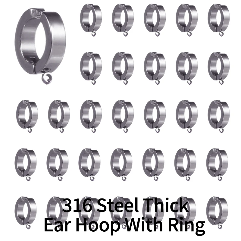 

Серьги-клипсы круглые из нержавеющей стали без пирсинга, 30 шт.