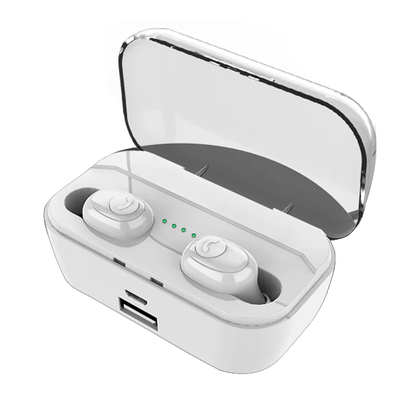 Binaural-White 8D Bluetooth 5,0 наушники беспроводные Heaphones стерео бас наушники гарнитуры с микрофоном 3500 мАч Мощность беспроводной зарядки коробка для телефона - Цвет: Binaural-White