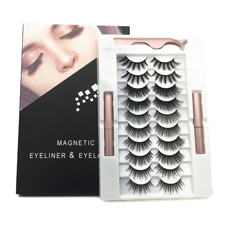 10 пар магнитные накладные ресницы два магнитных люверса + бигуди для ресниц 3D