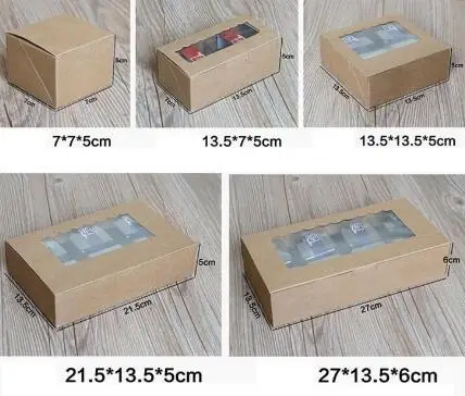 25 шт 5 размеров крафт-бумага синего цвета коробки коричневая упаковочная коробка