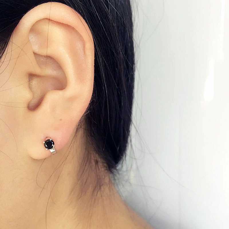 Серьги BONLAVIE из стерлингового серебра 925 пробы серьги-кольца с белым или черным