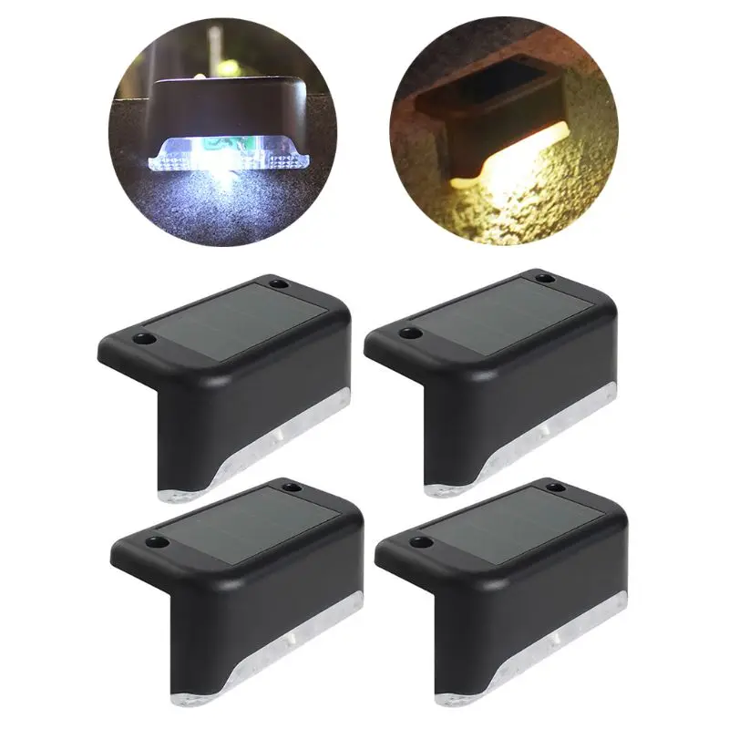 

4PCS LED Solar Stair Light Outdoor Solar Path Stair Energy-efficient Lamp Light E7CB