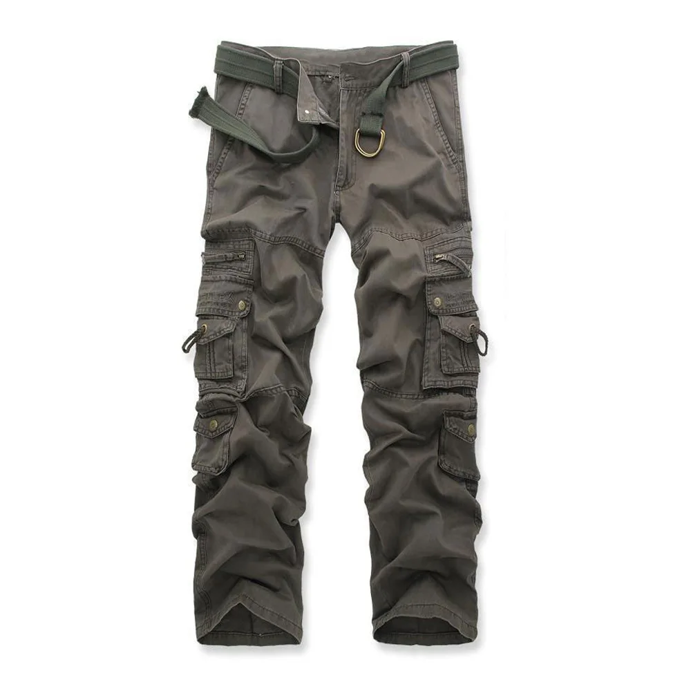 

Autumn and winter casual versatile solid color Multi Pocket men's straight casual pants, cloth pants, tooling pants