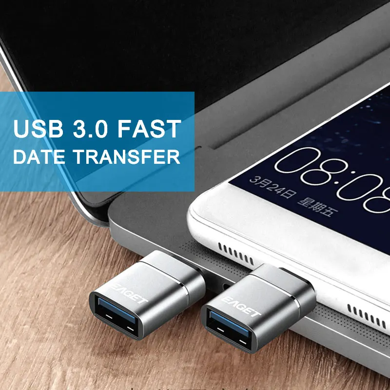 EAGET USB C адаптер типа к 3 0 Thunderbolt Type-C OTG кабель для Macbook pro Air Samsung S10 S9 | Компьютеры и