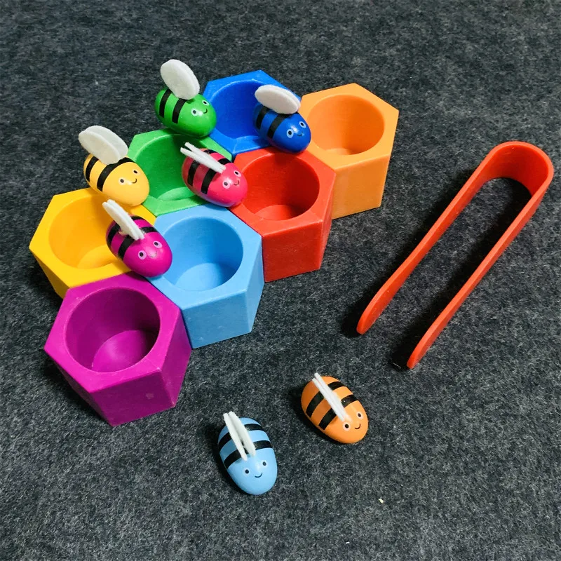 Деревянная развивающая игрушка-краб Монтессори пчелиные игры сочетание цветов