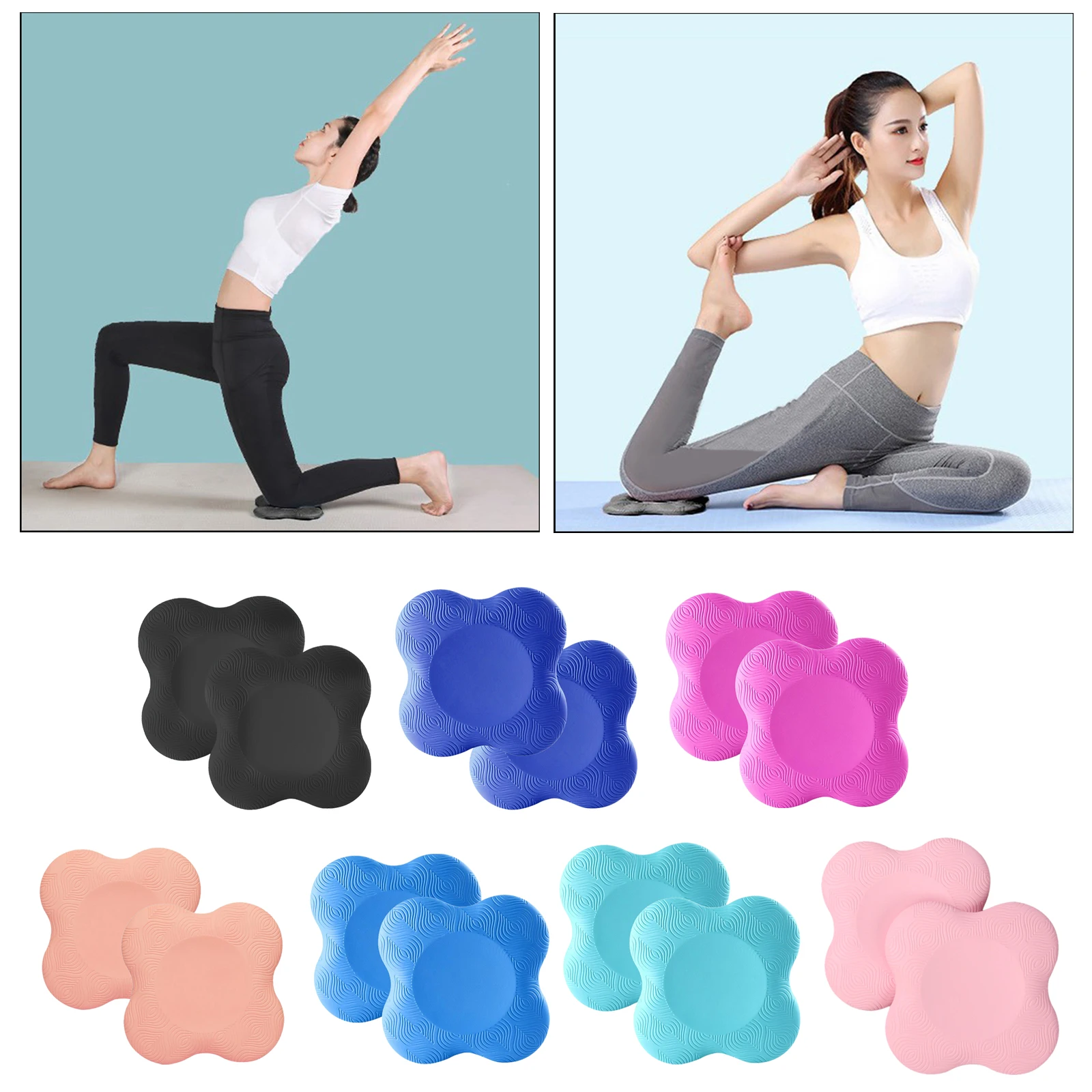 

2x Non-Slip Yoga Mat Knee Pad Cushion Exercise Workout Plank Gym Square