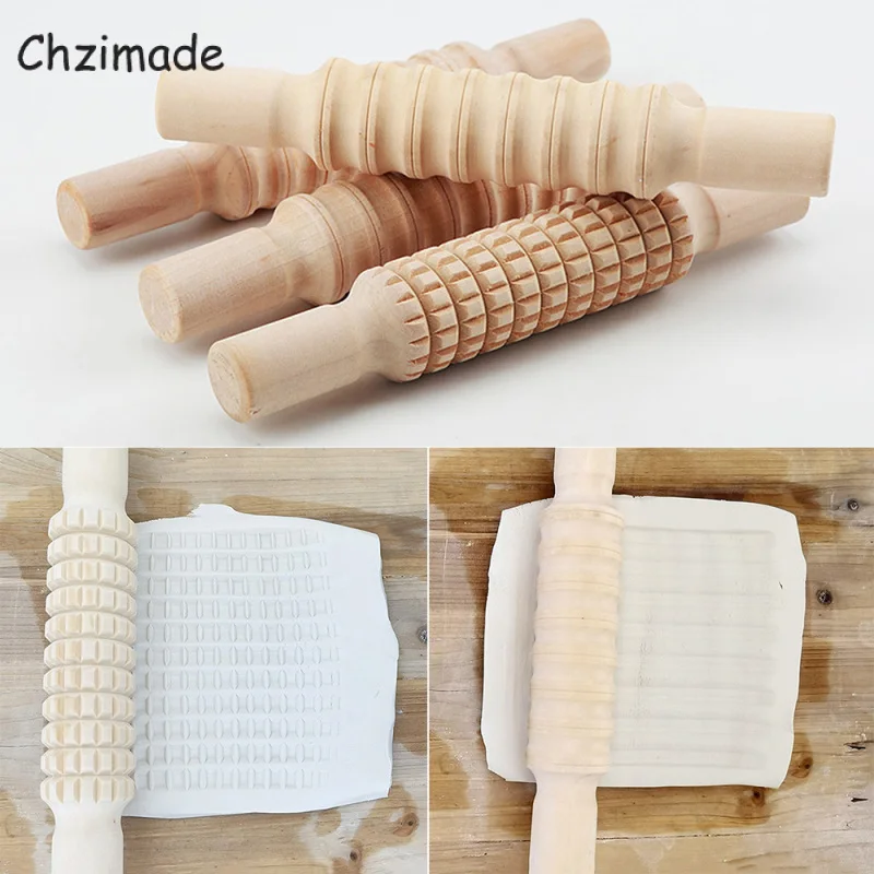 

Скалка для торта Chzimade, деревянная, полимерная, ролик для глины, для помадки