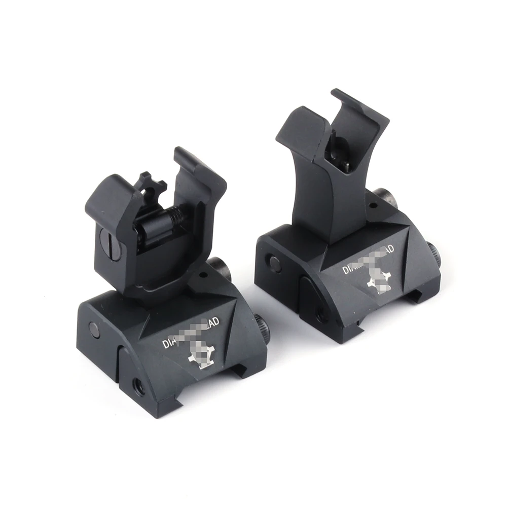 

Tactical Front&Rear Sight Folding Battle Black Iron Sights Set for Airsoft AR-15 M16 Rail Sights