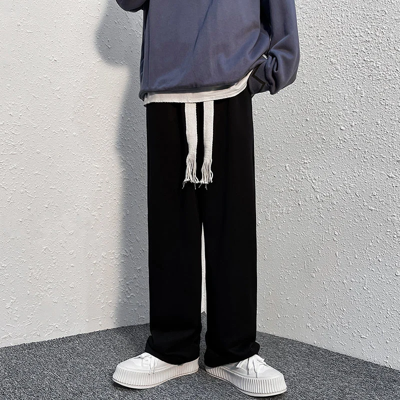 

Black Gray Sweatpants Men Fashion Oversized Casual Pants Men Streetwear Loose Hip-hop Wide-leg Pants Mens Straight Trousers