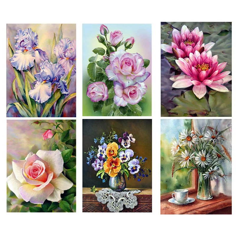 DIY 5D алмазов картина ваза Алмазная Вышивка Полный Круглый Стразы крестом