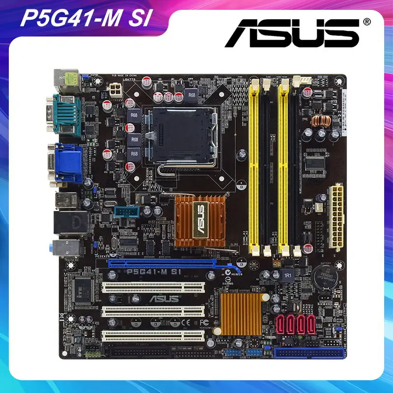 

Материнская плата ASUS P5G41-M SI Socket LGA 775 Intel G41 DDR2 VGA DVI Core 2 Duo/Core 2 Extreme CPUS SATA USB2.0 PCI-E X16 Micro ATX