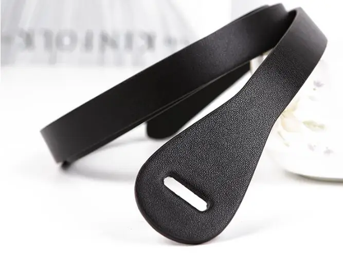 Ремень из натуральной воловьей кожи Женский модный однотонный тонкий длинный