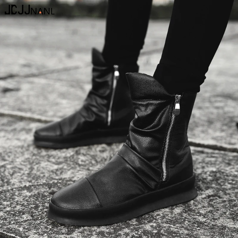 Модные мужские ботинки Челси в стиле хип хоп сезон осень зима модельные туфли без