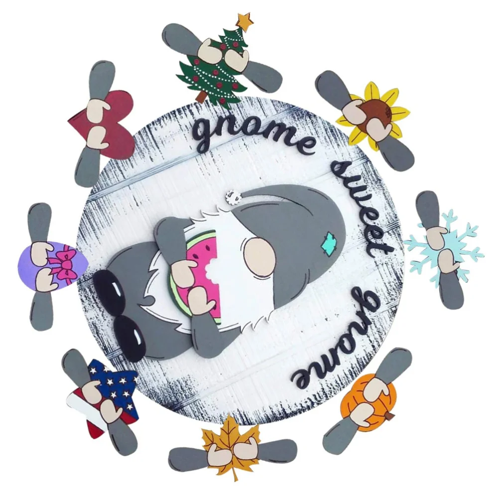 

1 Set Gnome Door Hanging Pendant Wooden Doorplate Festival Door Pendant