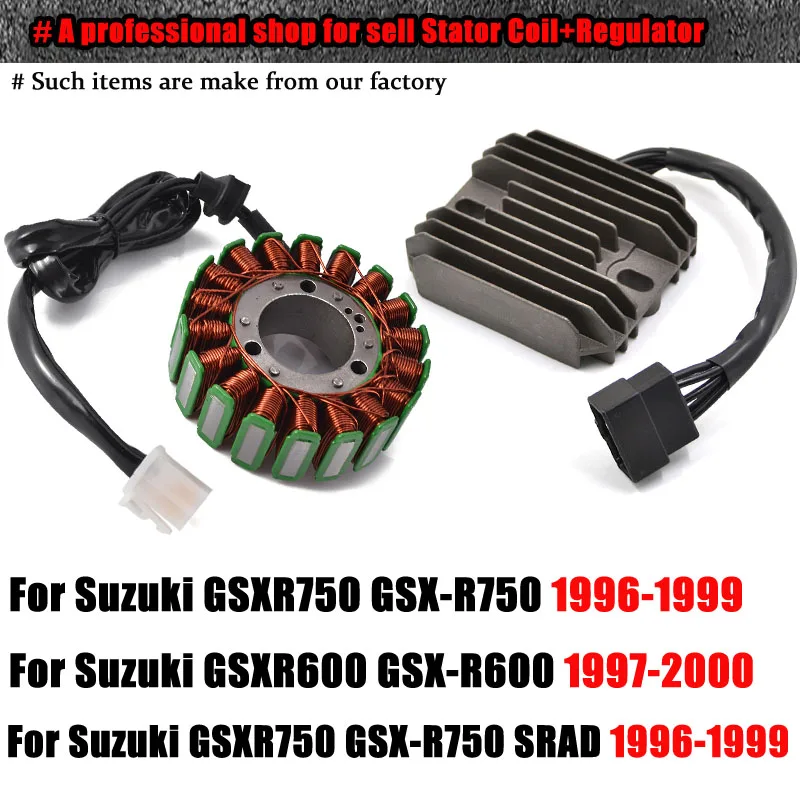 

Stator Coil + Regulator Rectifier For Suzuki GSXR600 GSXR750 GSXR GSX R GSX-R 600 750 SRAD 1996 1997 1998 1999 2000 GSX-R600