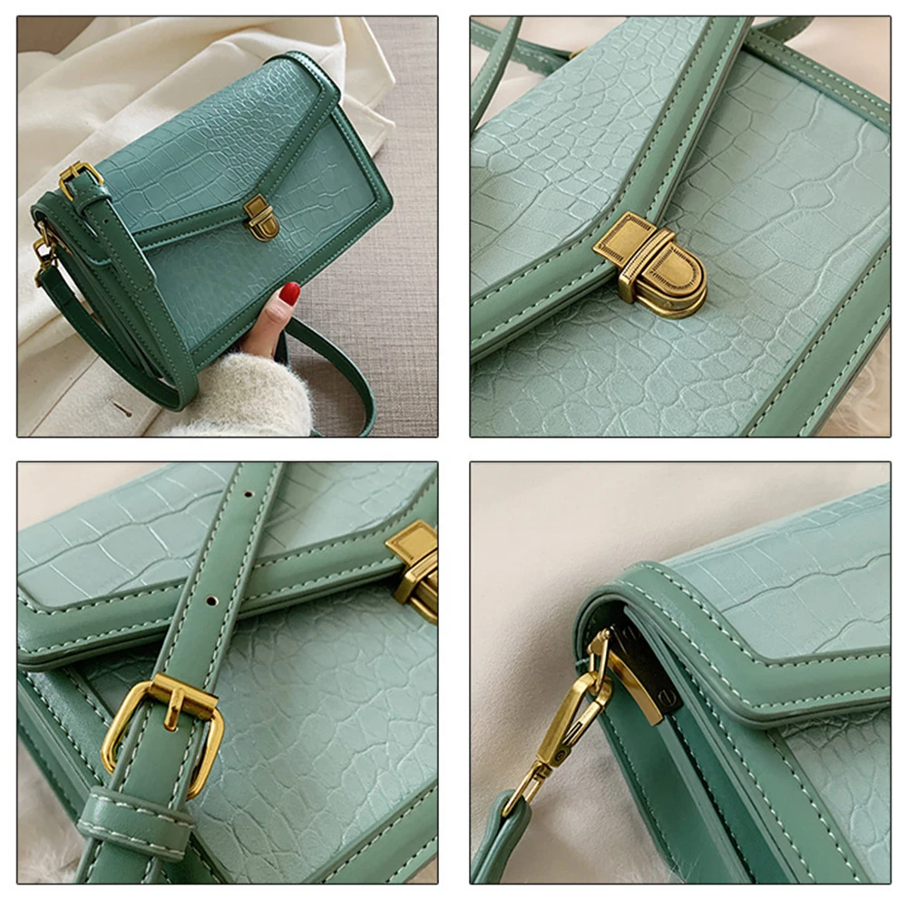 Качественные кожаные сумки через плечо с каменным узором для женщин