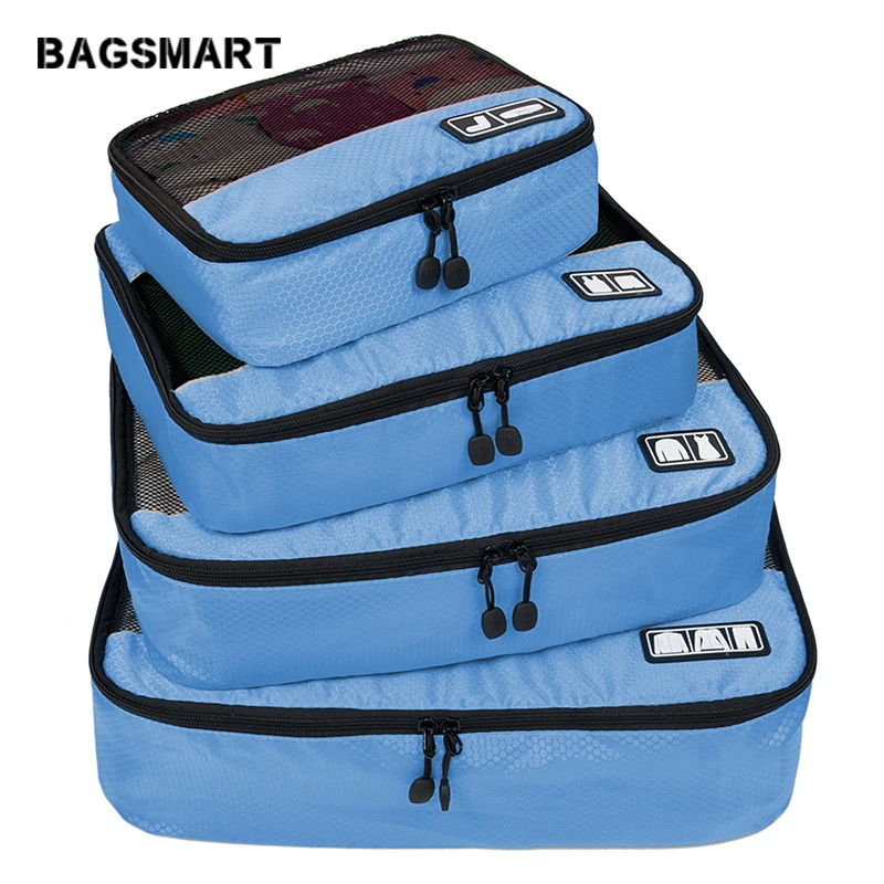 BAGSMART дышащий 4 набора упаковка Verpakking кубики Reizen Органайзер багажа куб Набор подходит 2" переноска на чемодан дорожная сумка