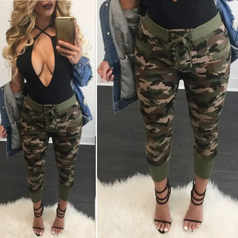 Сексуальные женские камуфляжные обтягивающие штаны для бега повязки стрейч