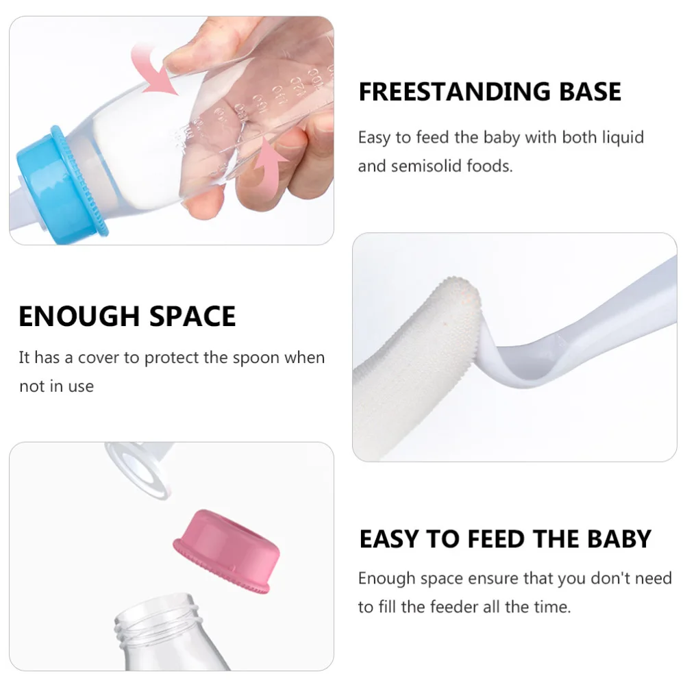 

3pcs Spoon Head Rice Paste Bottle Baby Training Bottle Kids Feeding Bottle