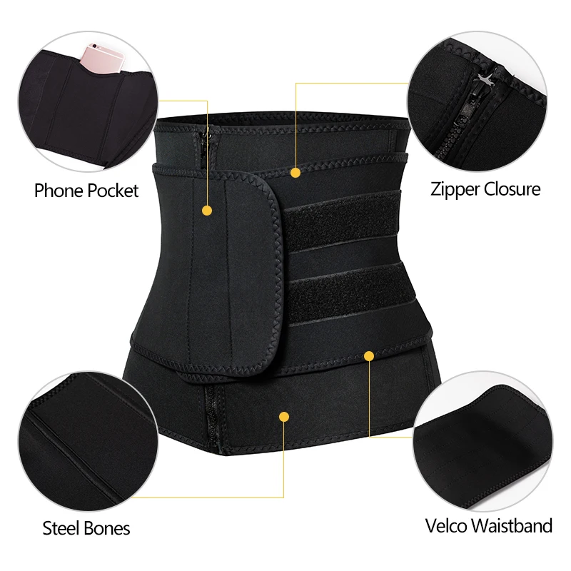 VASLANDA Neoprene Sauna Sweat Waist Cincher Slimming Belt Body Shaper Abdominal Trimmer Shapewear Cintas Modeladora Corsets