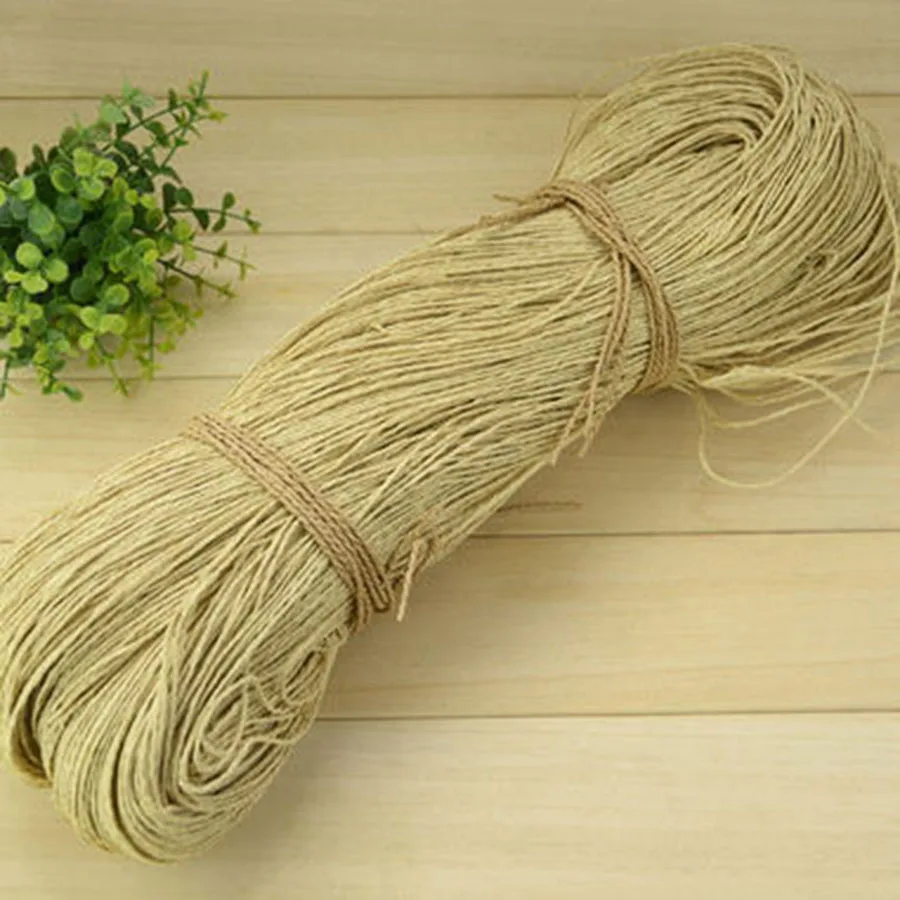 Однотонная пряжа из рафии для вязания крючком соломенная шляпа корзины ручной