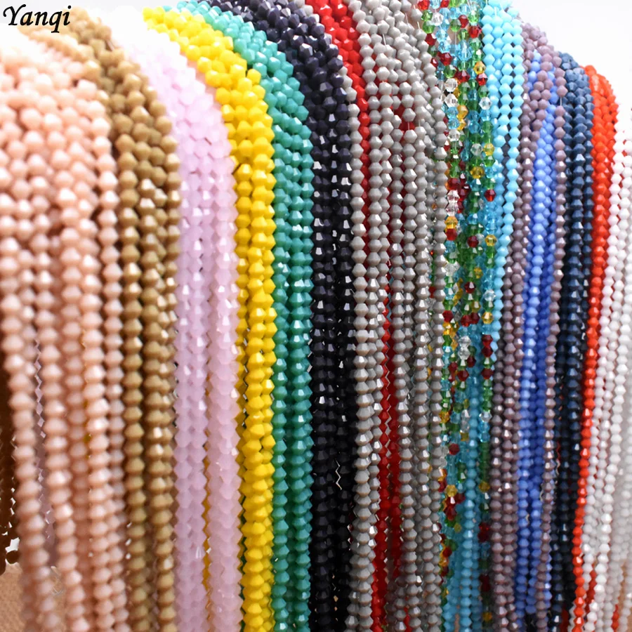 Красные 4 мм бусины из биконуса граненые хрустальные Rondell стеклянные фарфоровые