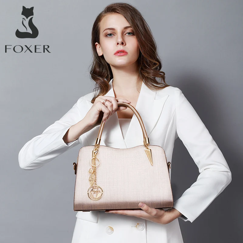 foxer fall winter bag for women stylish office lady brand handbag split leather high quality shoulder bags female chic purse free global shipping