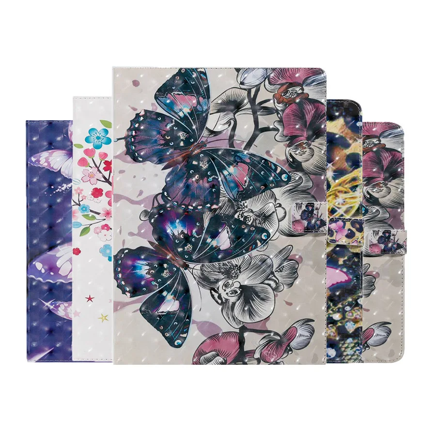 

Beautiful Flower Printed PU Leather Case For Samsung Galaxy Tab A 8.0 2019 SM-T290 SM-T295 Cover With Card Slots Case +Film Gift