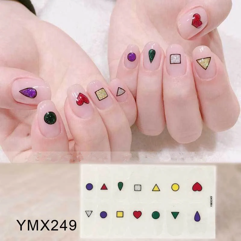 14 наконечников/лист модная наклейка для ногтей YMX221 милые кролики животные дизайн