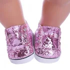 Кукольная одежда обувь около 7 см Розовая обувь с блестками для 18-дюймовых американских кукол 43 см для новорожденных игрушка для девочек поколения