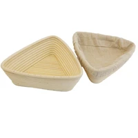 1pcs rattan bread proofing basket triangular natural rattan wicker dough fermentation sourdough bread basket kitchen tool