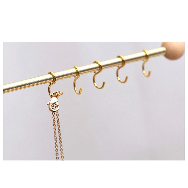 

1 Pcs 49 X 23 X 12Cm Metal 3 Tier Tabletop Bracelet & 1 Pcs 19 X 10 X 12Cm Wooden Jewelry Display Stand Ring Holder