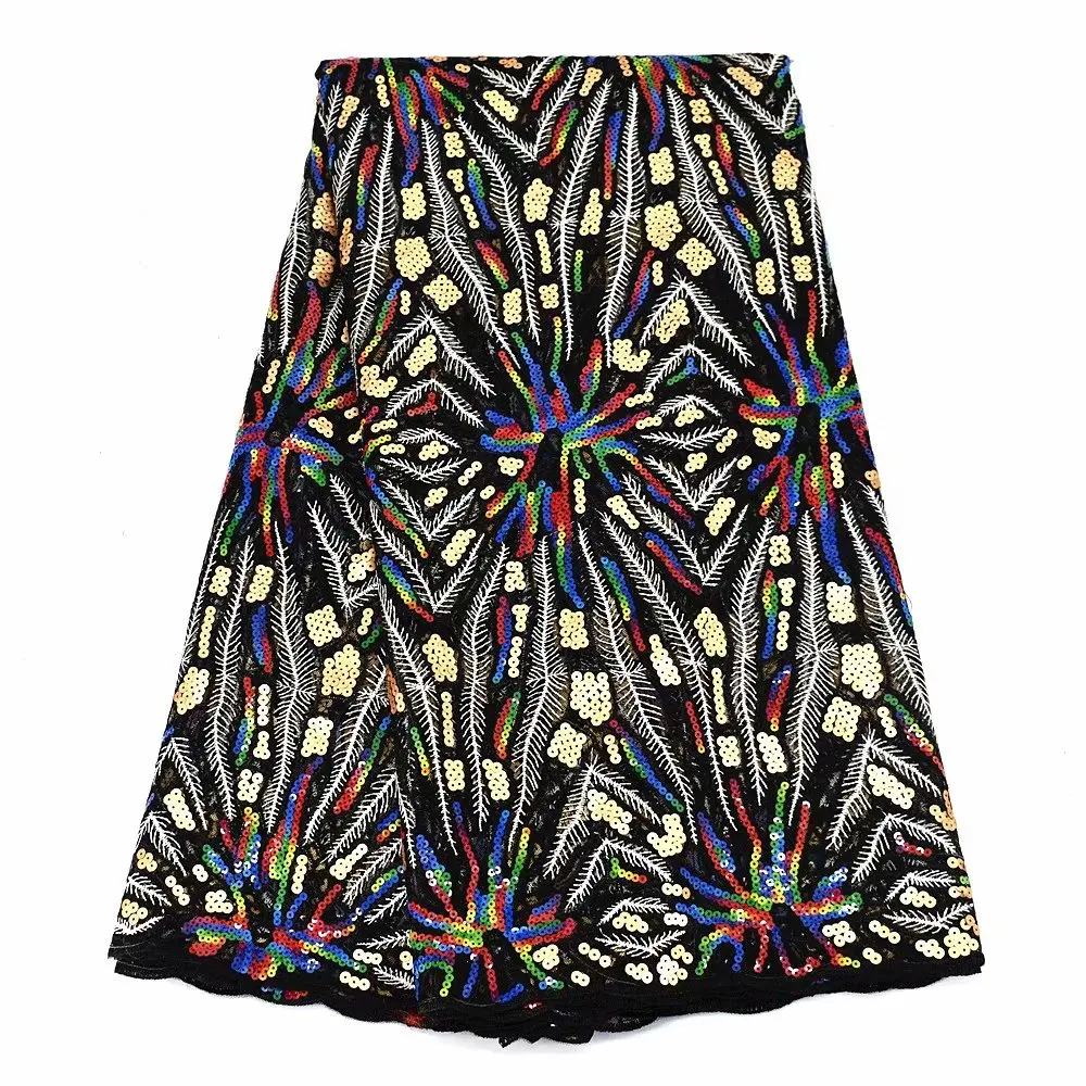 Высококачественные кружевные ткани с блестками в африканском стиле Eugene зеленые